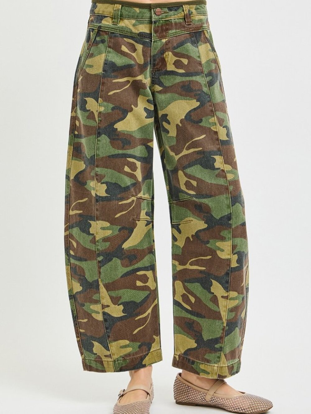 308 | Slouchy Crop Barrel Camo Pant Jeans Plus